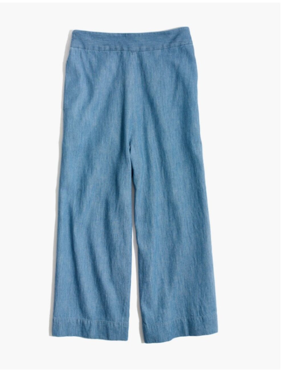 Madewell Women's Wide Leg Cropped Chambray Pull On Pants Size Small